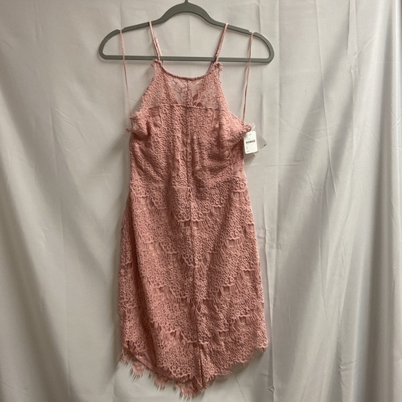 Free People She's Got It Lace Button Back Mini Dress Rose Pink Size Small NWT - Picture 3 of 8